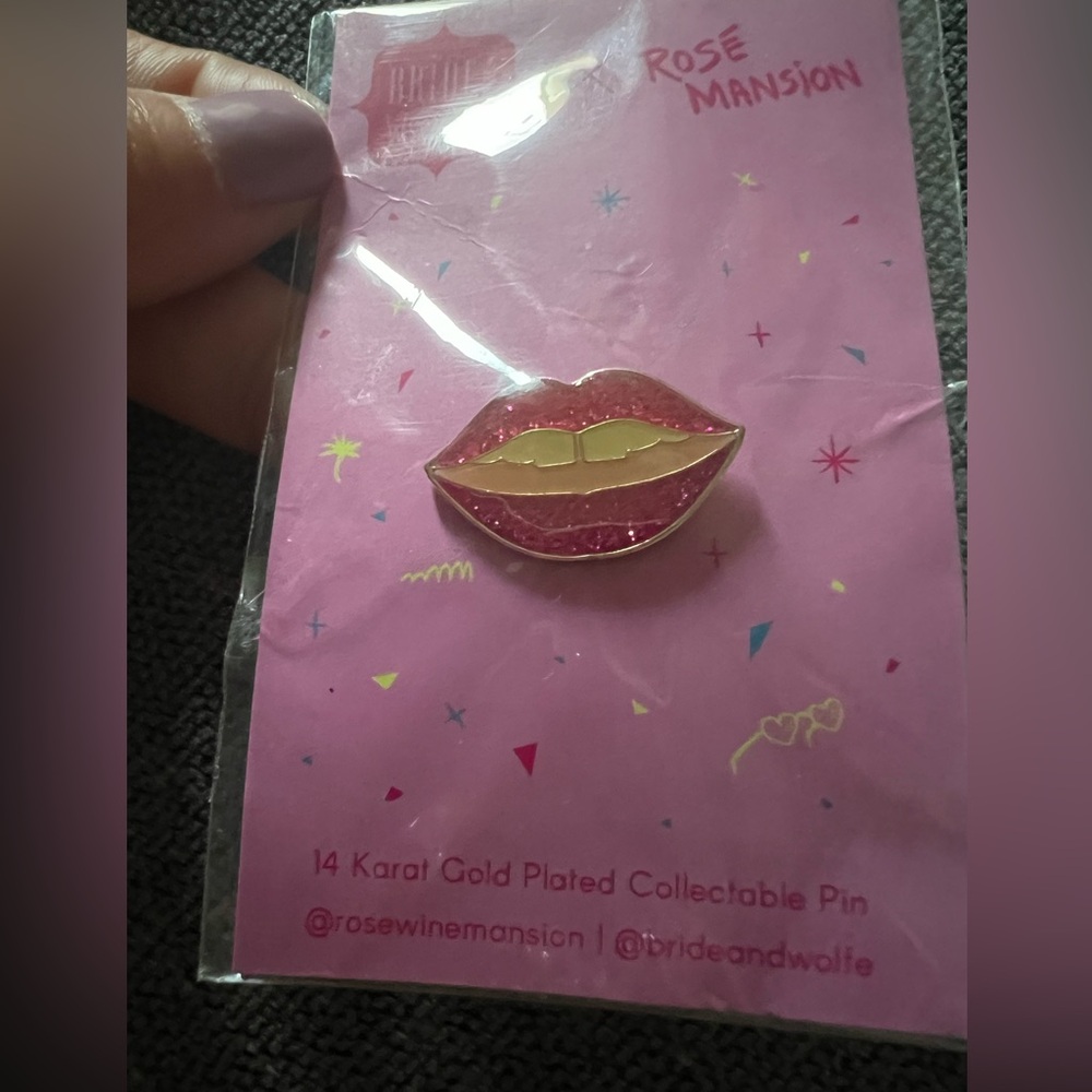 Pink and Gold Lip Pin